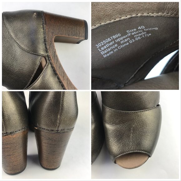 Dansko Metallic Gray Leather Mules - Picture 7 of 8